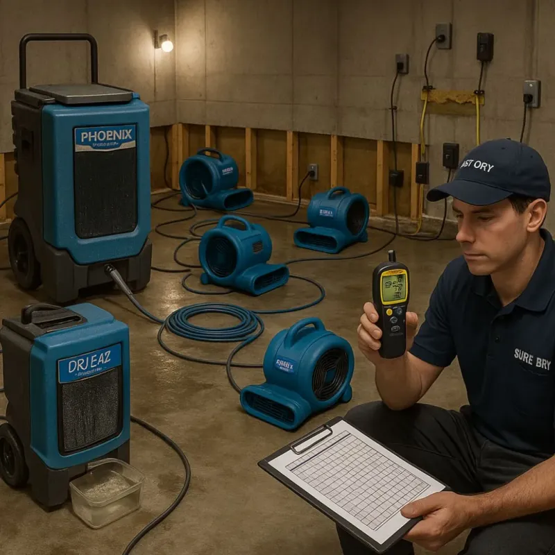 Structural Drying and Dehumidification process in Sebewaing, MI